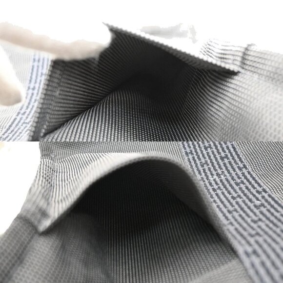 HERMES Logo Herline MM Hand Tote Bag Canvas Gray SHW Made In France 38KA972 - Picture 13 of 16